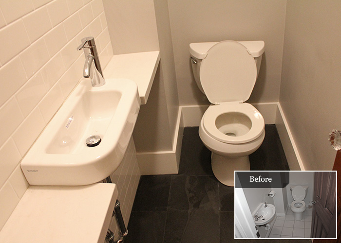 Powder Room renovation Renovation down town Toronto Before and After Pictures. Toronto Renovations Contractor